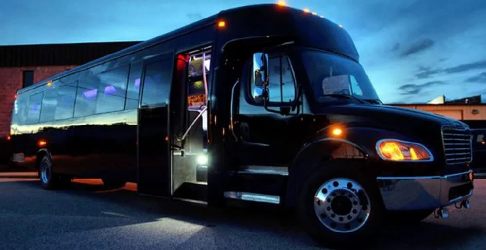 Party Bus interior with entertainment lighting